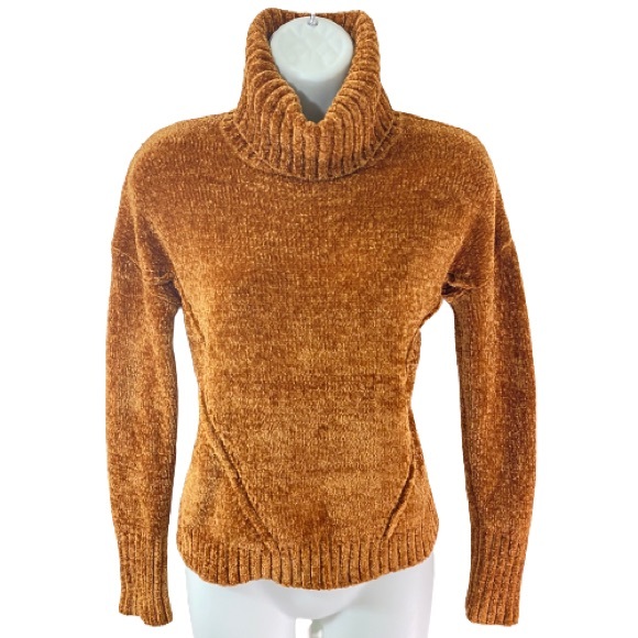 PINK ROSE Gold X-Small Turtleneck Cropped Sweater - Picture 1 of 9